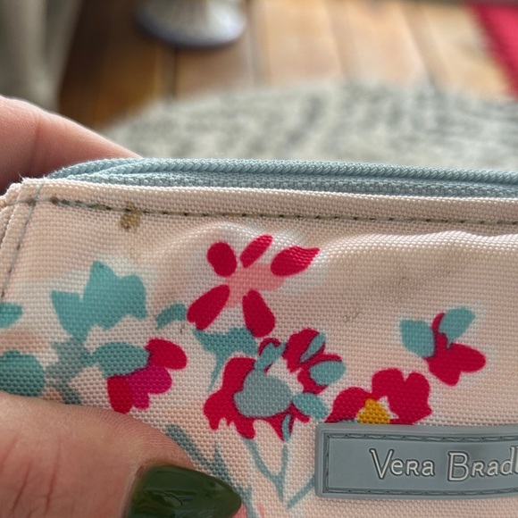 Vera Bradley Crossbody Wallet | Floral RFID Zip Wallet Bag Pink and Blue - Picture 16 of 16